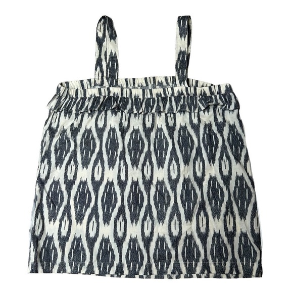 2/$30 J.Crew Ikat Print Cotton Ruffle Flounce Sleeveless Tank Top Size 8 - Picture 9 of 12